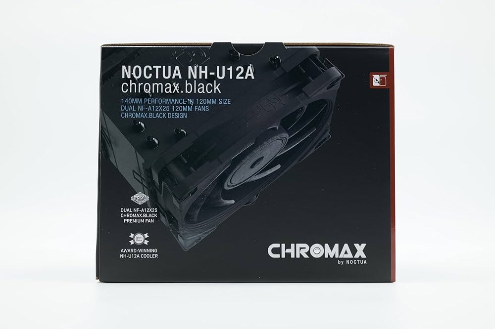 PC用ファン・クーラー NOCTUA NH-U12A chromax.black Noctua NH-U12A chromax.black, 120mm Single-Tower CPU Cooler